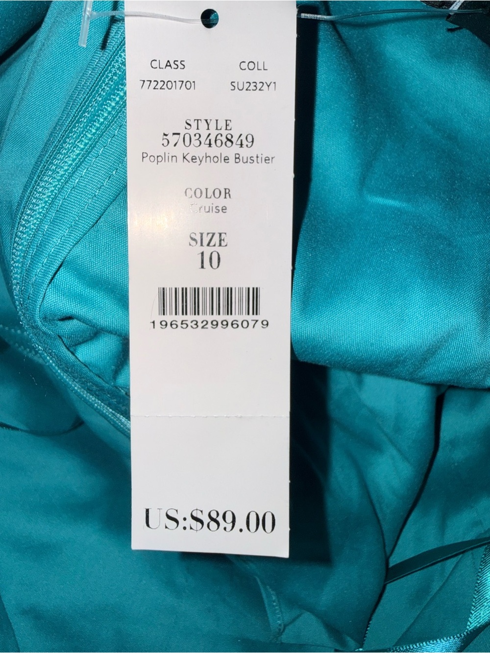 White House Black Market Teal Satin Halter Top - Picture 6 of 6
